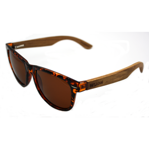 Men & Women's Handmade Zebra Wood Tortoise Sunglasses - Brown Polarized Lenses